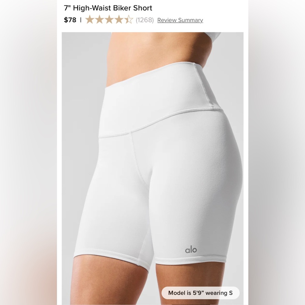ALO Yoga Women's Bright White Bike Shorts